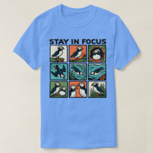 Camiseta Mantente En Foco Cuadrícula de Frailecillo Atlánti