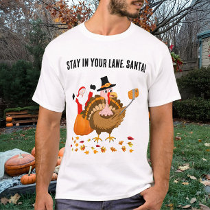 Camiseta Mantente en tu carril, Santa haciendo fotobomba a 
