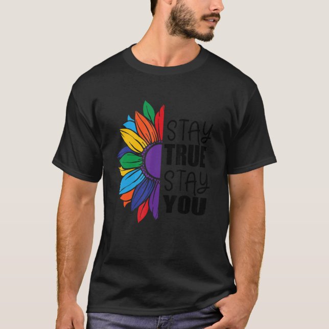 Camiseta Mantente Fiel Mantente Lgbt Bandera Girasol Orgull (Anverso)