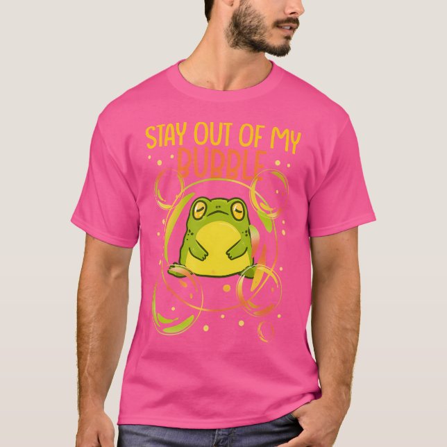 Camiseta Mantente Fuera De Mi Burbuja Graciosa Rana Lover S (Anverso)