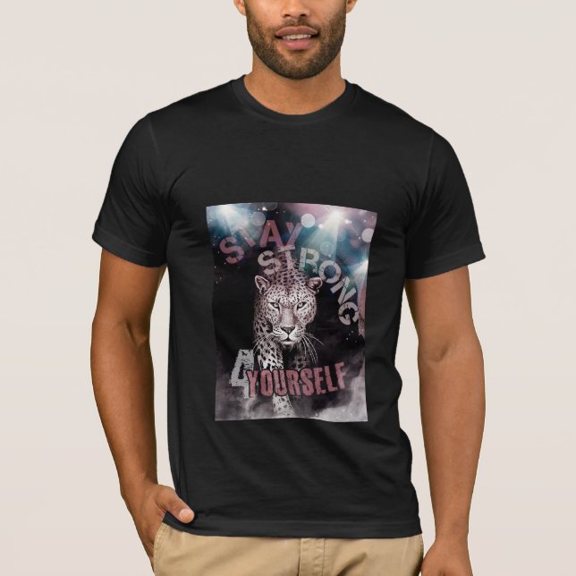 Camiseta Mantente fuerte motivación leopard T-Shirt (Anverso)