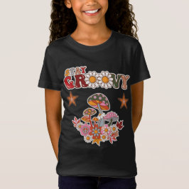 Camiseta Mantente Retro Groovy Hongo y Flor de Margarita Vi