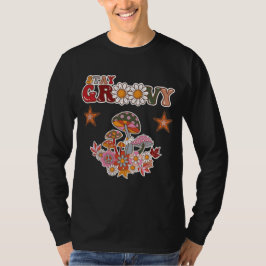 Camiseta Mantente Retro Groovy Hongo y Flor de Margarita Vi