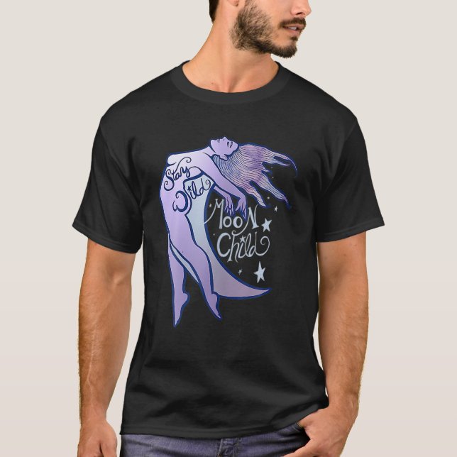 Camiseta Mantente salvaje con el niño de la luna (Anverso)