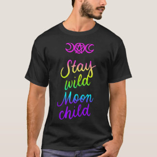 Camiseta Mantente Salvaje De La Luna Niño Triple Luna Wicca