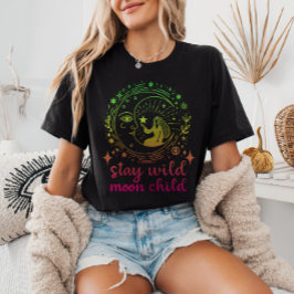 Camiseta Mantente salvaje gradiente infantil de luna
