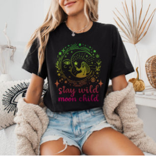 Camiseta Mantente salvaje gradiente infantil de luna