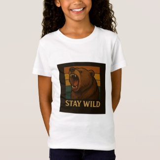 Camiseta Mantente salvaje gráfico de animales de época para