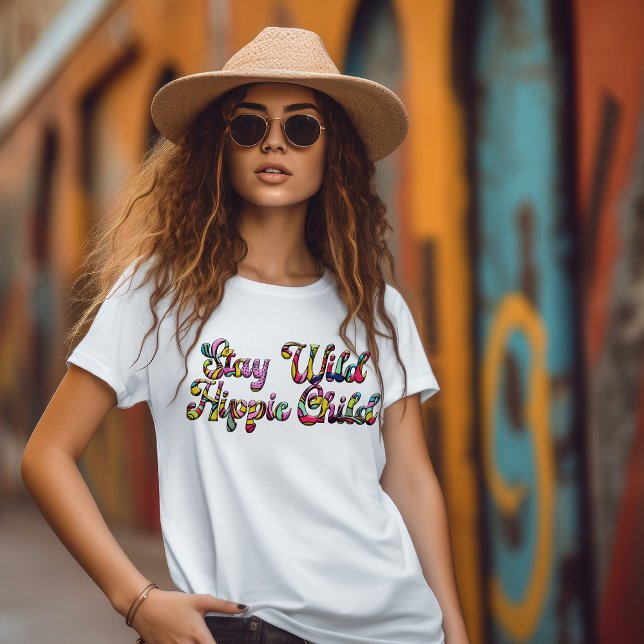 Camiseta Mantente salvaje hippie niño (Subido por el creador)