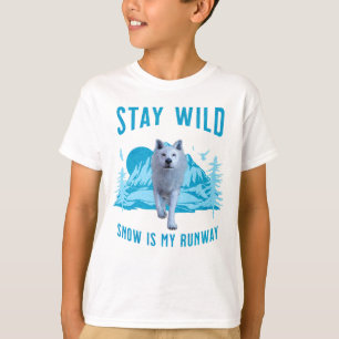 Camiseta Mantente salvaje lobo ártico
