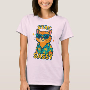 Camiseta Mantente tranquilo gato T-Shirt Gracioso Gato Gato