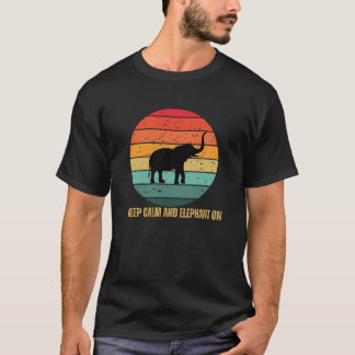Camiseta Mantente tranquilo y elefante