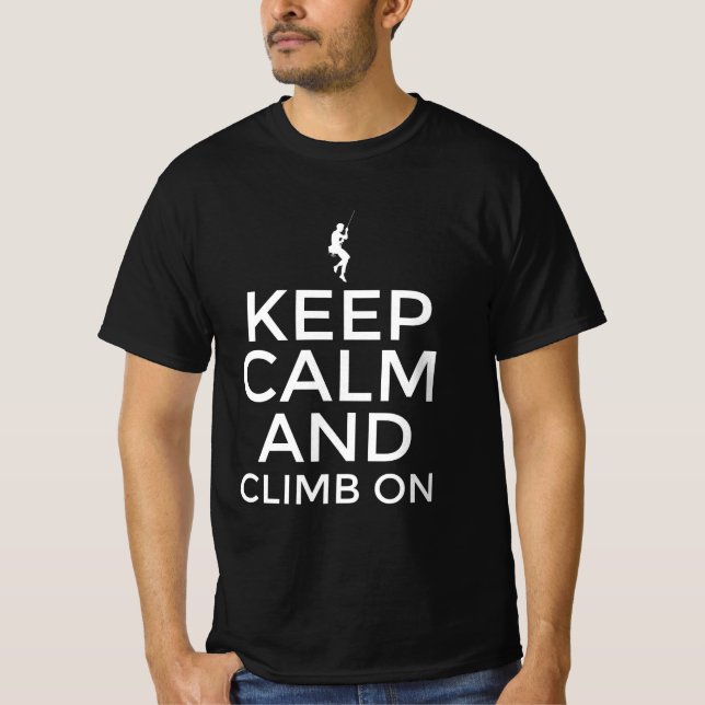 Camiseta Mantente tranquilo y sube (Anverso)