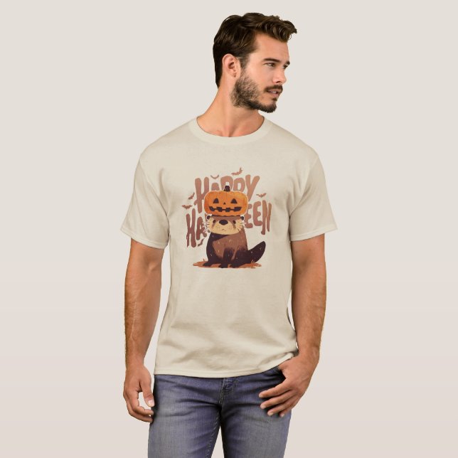 Camiseta Mantequilla adorable con Gorra de calabaza - Feliz (Anverso completo)