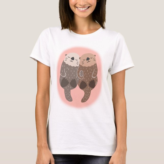 Camiseta Mantequilla cortada Brazos de bloqueo de pareja Fe (Anverso)