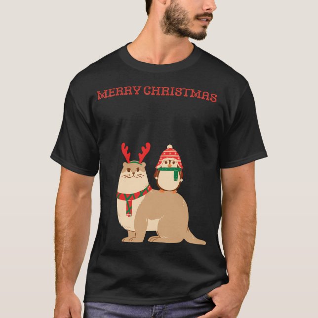 Camiseta Mantequilla de reno con pingüino (Anverso)