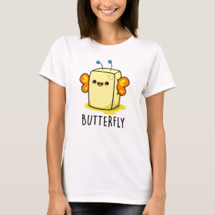 Camiseta Mantequilla divertida de mariposa con un bollo de 