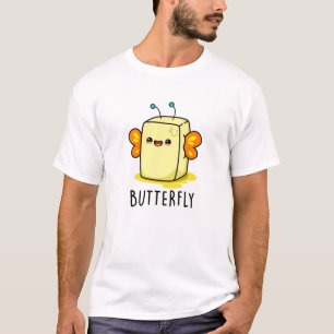 Camiseta Mantequilla divertida de mariposa con un bollo de 