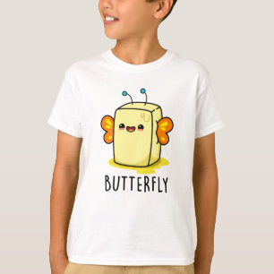 Camiseta Mantequilla divertida de mariposa con un bollo de 