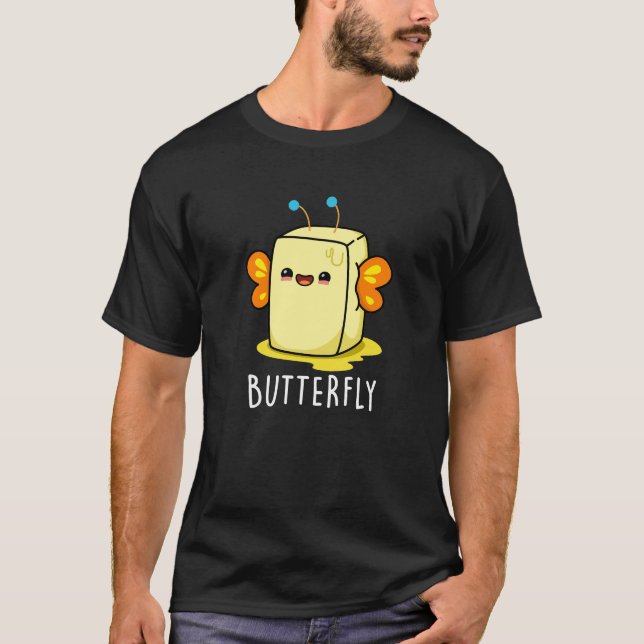 Camiseta Mantequilla divertida de mariposa con Wings Pun Da (Anverso)