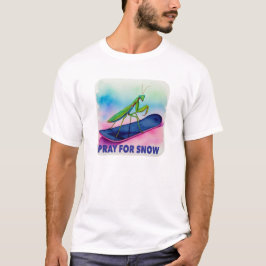Camiseta Mantis de oración en snowboard rezando por arte de