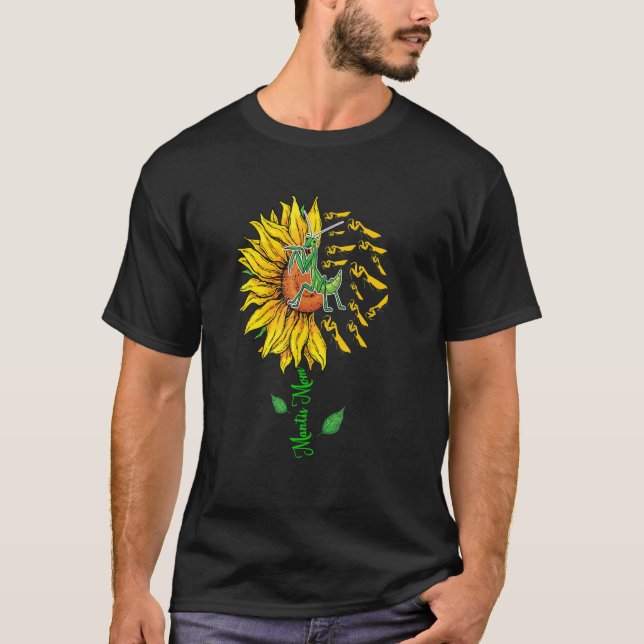 Camiseta Mantis Mom Cute Sunflower Mantiss Lover Mot (Anverso)