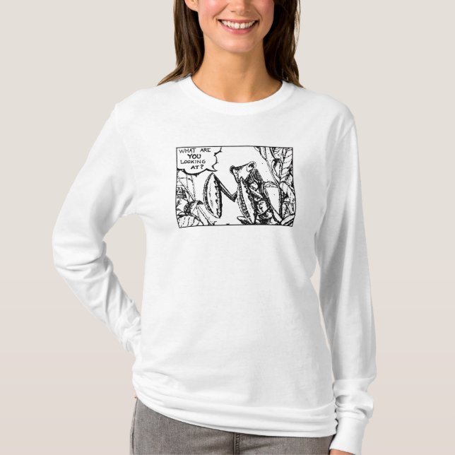 Camiseta Mantis ¿Qué Estás Mirando? (Anverso)