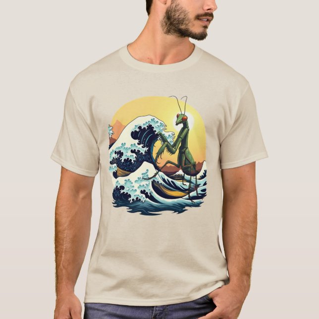 Camiseta Mantis rezando se encuentra con la gran ola - Kaij (Anverso)