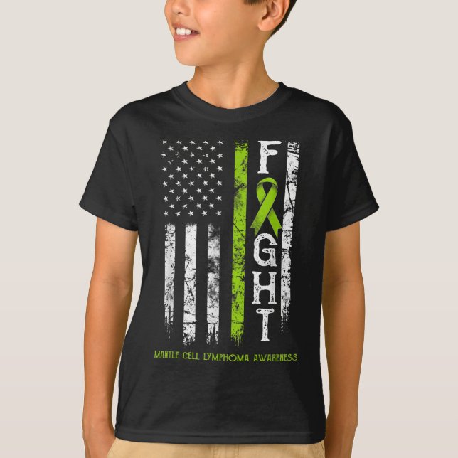 Camiseta Mantle Cell Lymphoma Warrior Bandera De Ee. Uu. (Anverso)