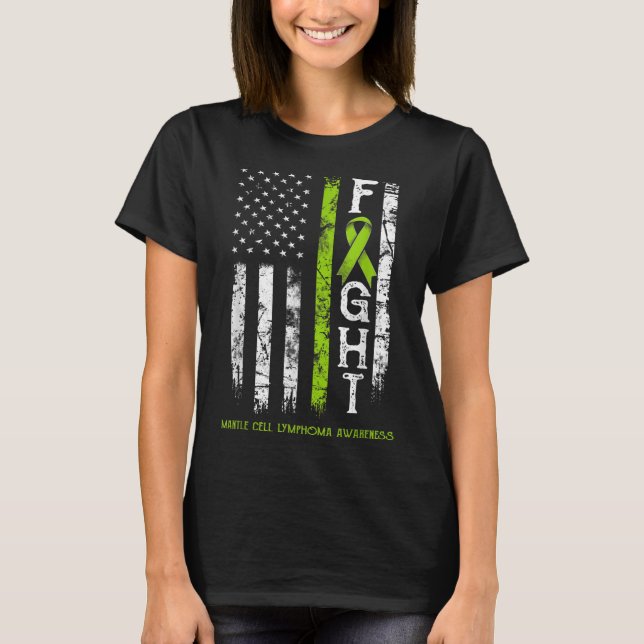 Camiseta Mantle Cell Lymphoma Warrior Bandera De Ee. Uu. (Anverso)