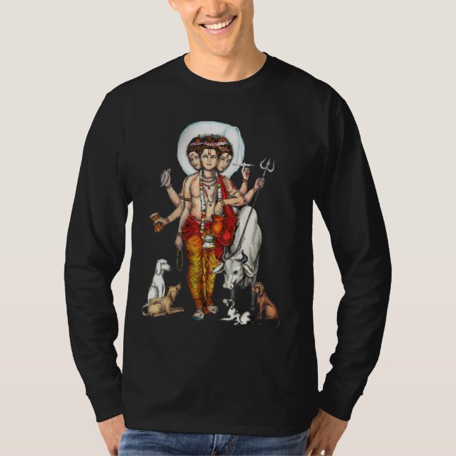 Camiseta Mantra de Dattatreya/de Guru de los hombres (Anverso)