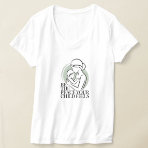 Camiseta Mantra de Silueta de Madre e Hijo Sage