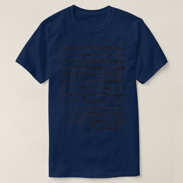 Camiseta Manuscrito de Mozart (Diseño del anverso)