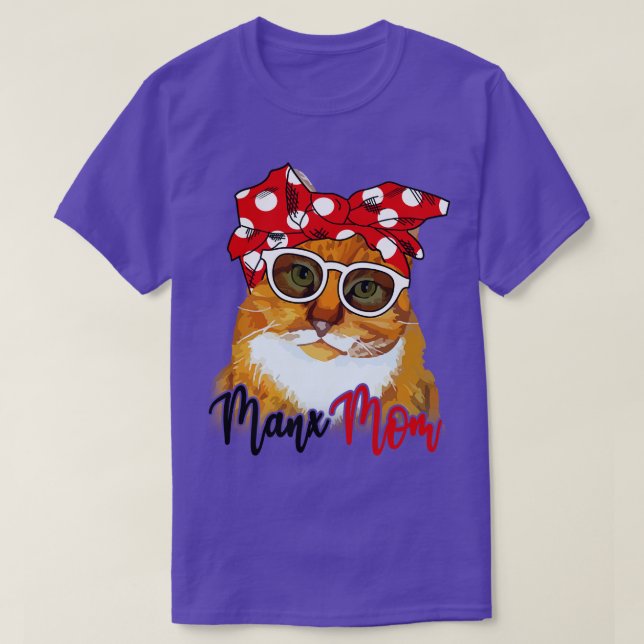 Camiseta Manx Cat Shirt Manx Cat Mom Bandana (Diseño del anverso)