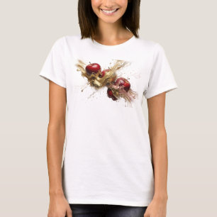 Camiseta Manzana abstracta naranja elegante y con estilo