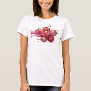 Camiseta Manzana abstracta roja genial diseño original