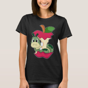 Camiseta Manzana de alimentación de oruga
