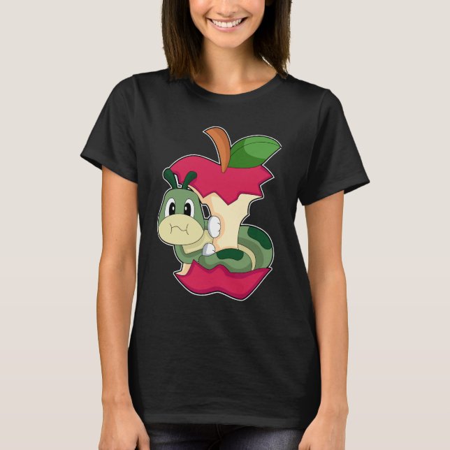 Camiseta Manzana de alimentación de oruga (Anverso)