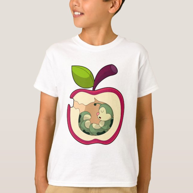 Camiseta Manzana de orugas (Anverso)