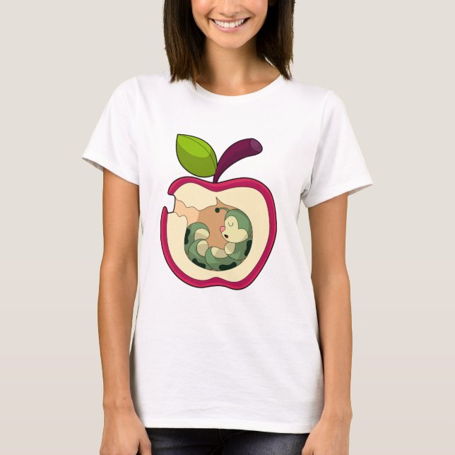 Camiseta Manzana de orugas (Anverso)