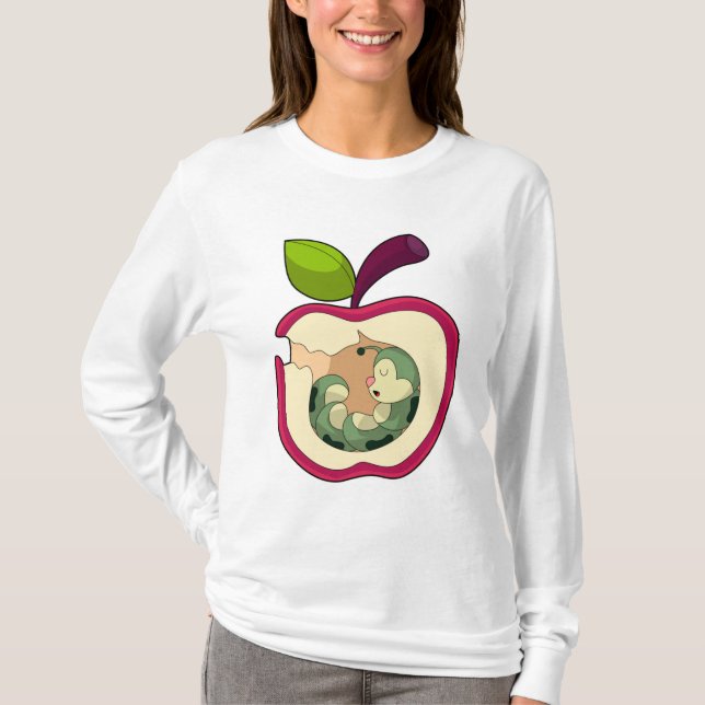 Camiseta Manzana de orugas (Anverso)