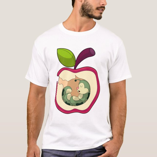 Camiseta Manzana de orugas (Anverso)
