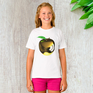 Camiseta Manzana dorada con hoja brillante metálica