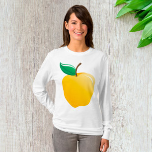 Camiseta Manzana Dorada Fruta Amarilla Brillante