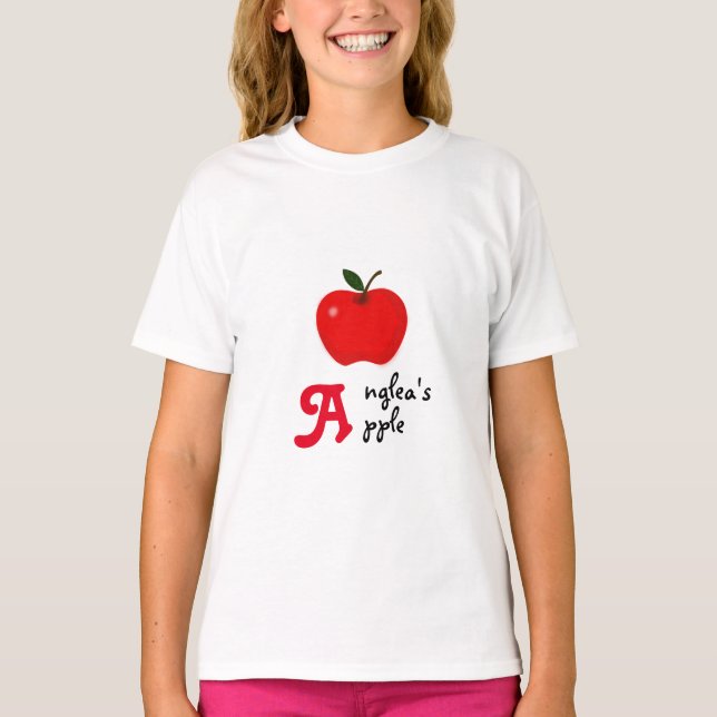 Camiseta manzana fresca para moda con tu nombre en ella (Anverso)