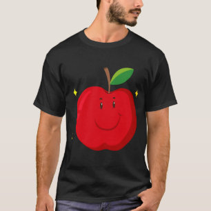 Camiseta Manzana roja con cara feliz