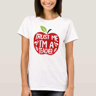 Camiseta Manzana Roja CONFÍA EN MÍ SOY UN PROFESOR Cita Tip
