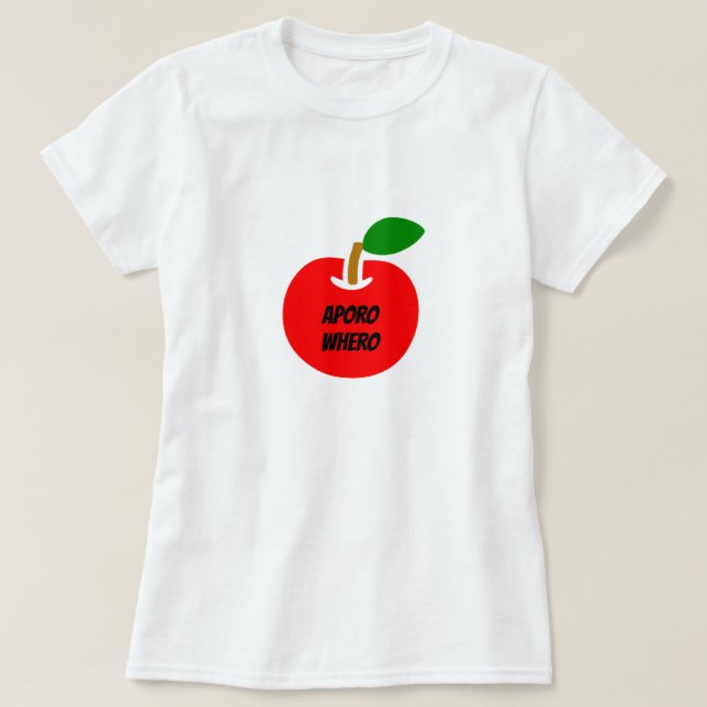 Camiseta manzana roja en maorí - aporo whero (Diseño del anverso)