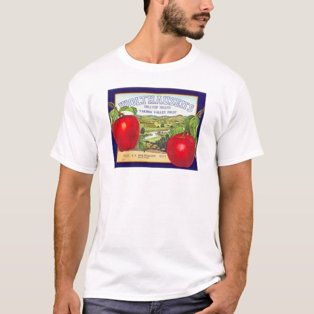 Camiseta Manzanas del valle de Yakima - Etiqueta de tasa de (Anverso)