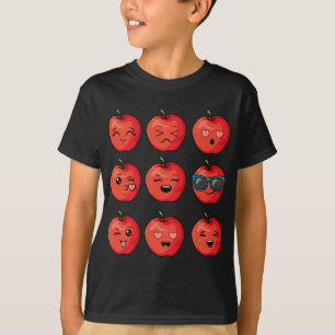 Camiseta Manzanas Emoticon Funny Fall Fruit Cute Regalo